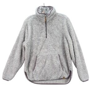 Life Integrity Earth Sweater Women's Size‎ L Sherpa Fleece 1/4 Zip Pullover Gray
